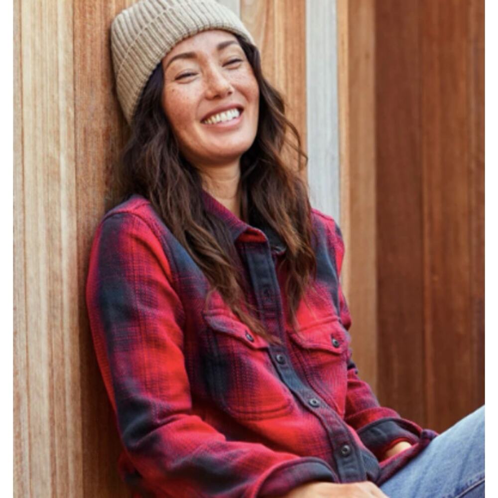 OUTERKNOWN Red Plaid Blanket Shirt (XS/S Womens)